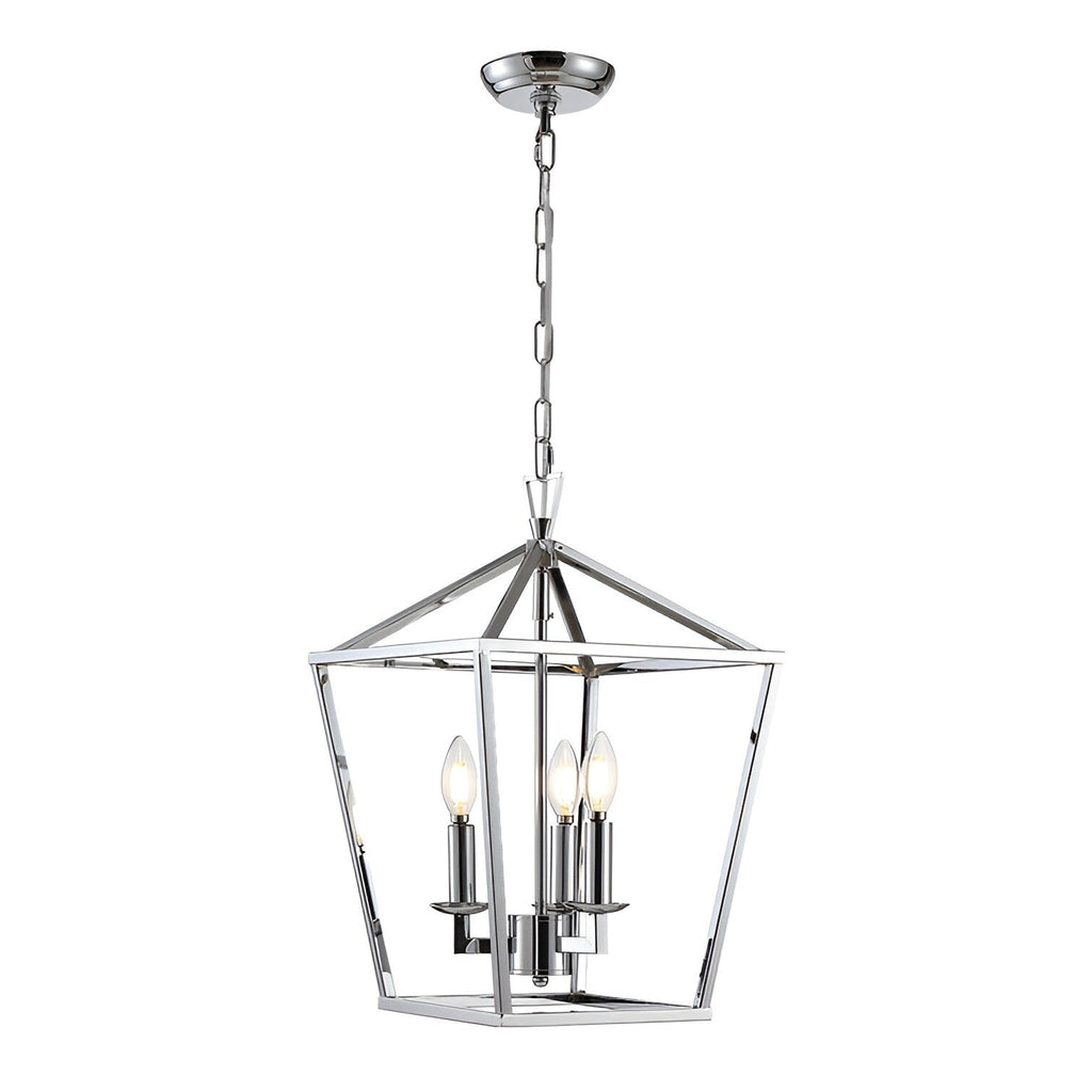 Candle Style Lantern Pendant Stairway or Kitchen Island Open Cage Chandelier - N/A