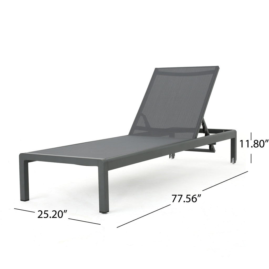 Cape Coral Outdoor Aluminum Chaise Lounge (Set of 2) by Christopher Knight Home - 77.56 D x 25.20 W x 11.80 H