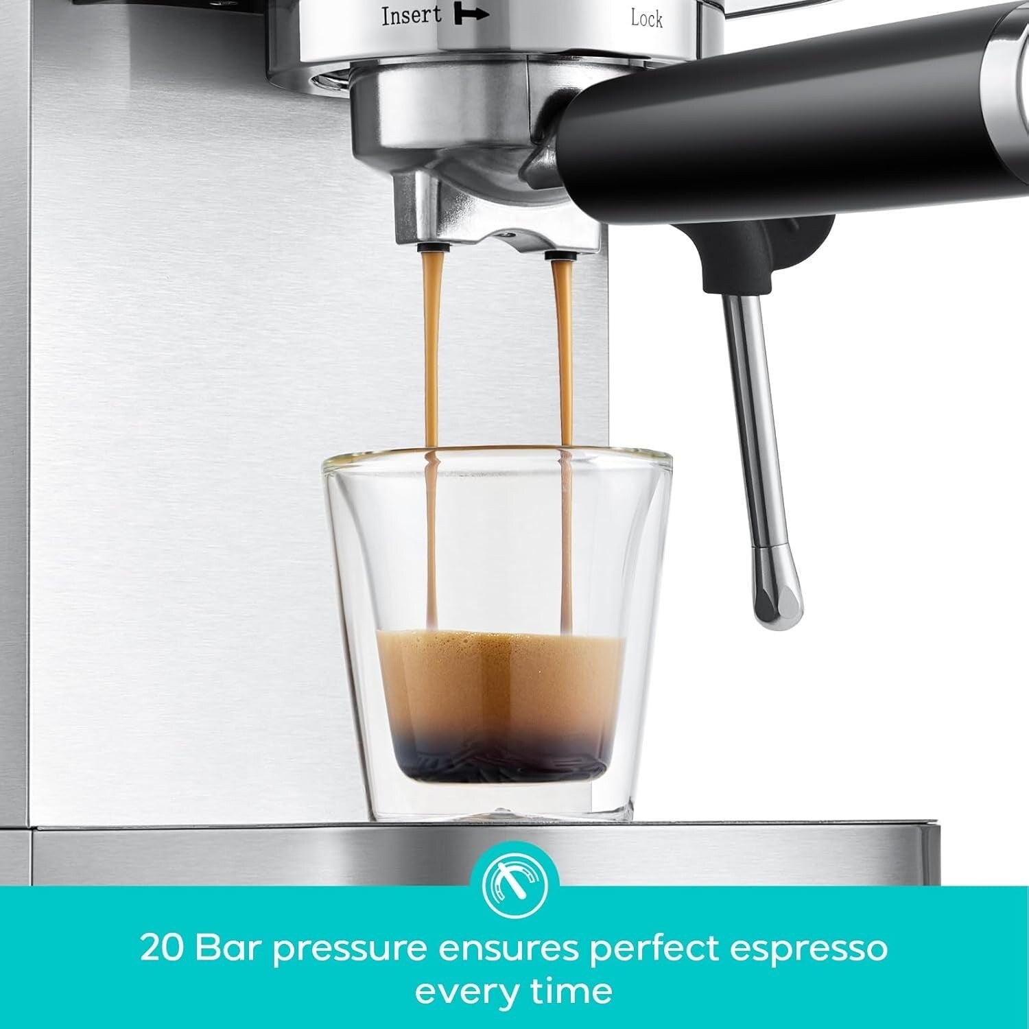 Casabrews 3700E 20 Bar Professional Espresso Machine with Milk Frother - N/A