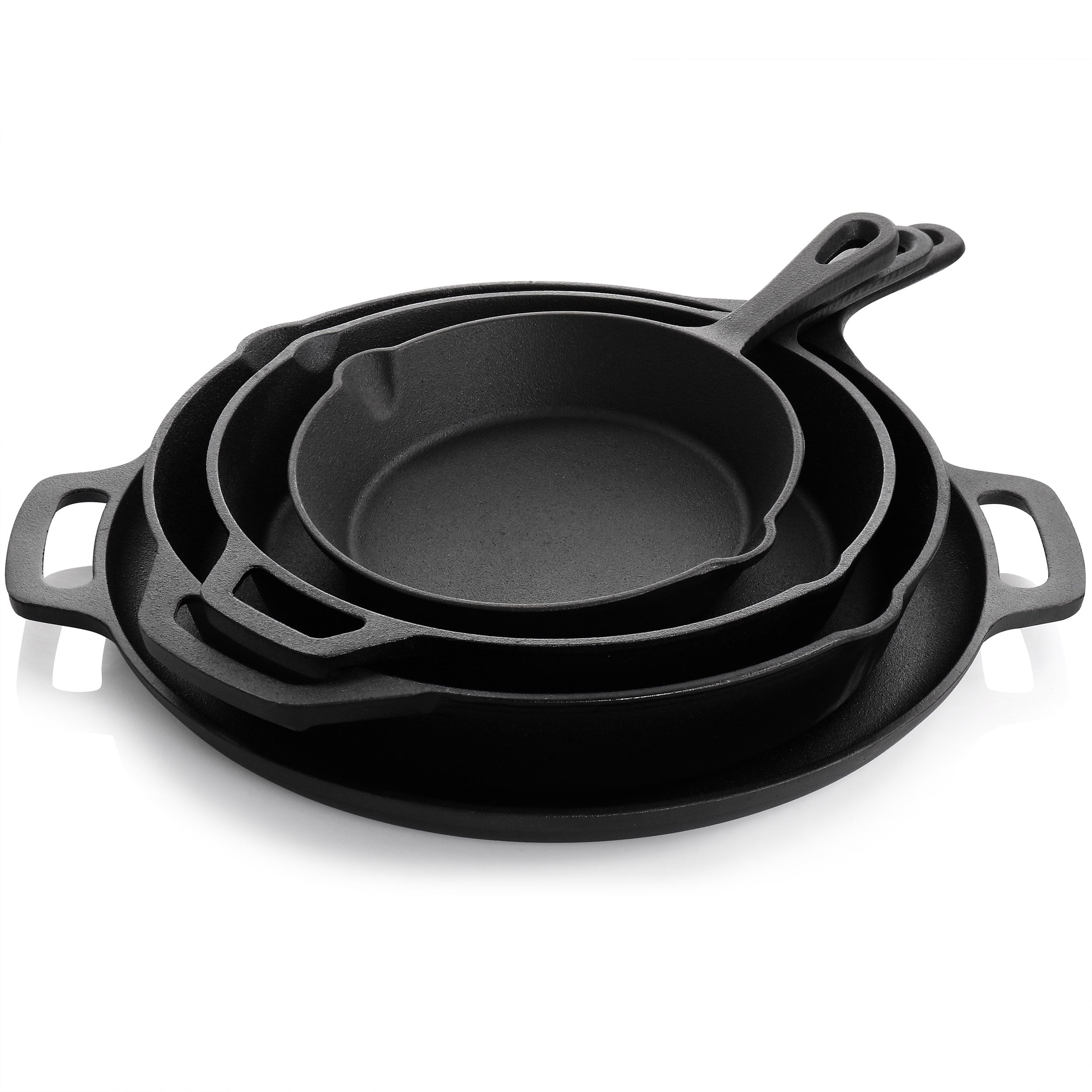 Cast Iron Pre Seasoned Skillet and Accessories 12 Piece Set