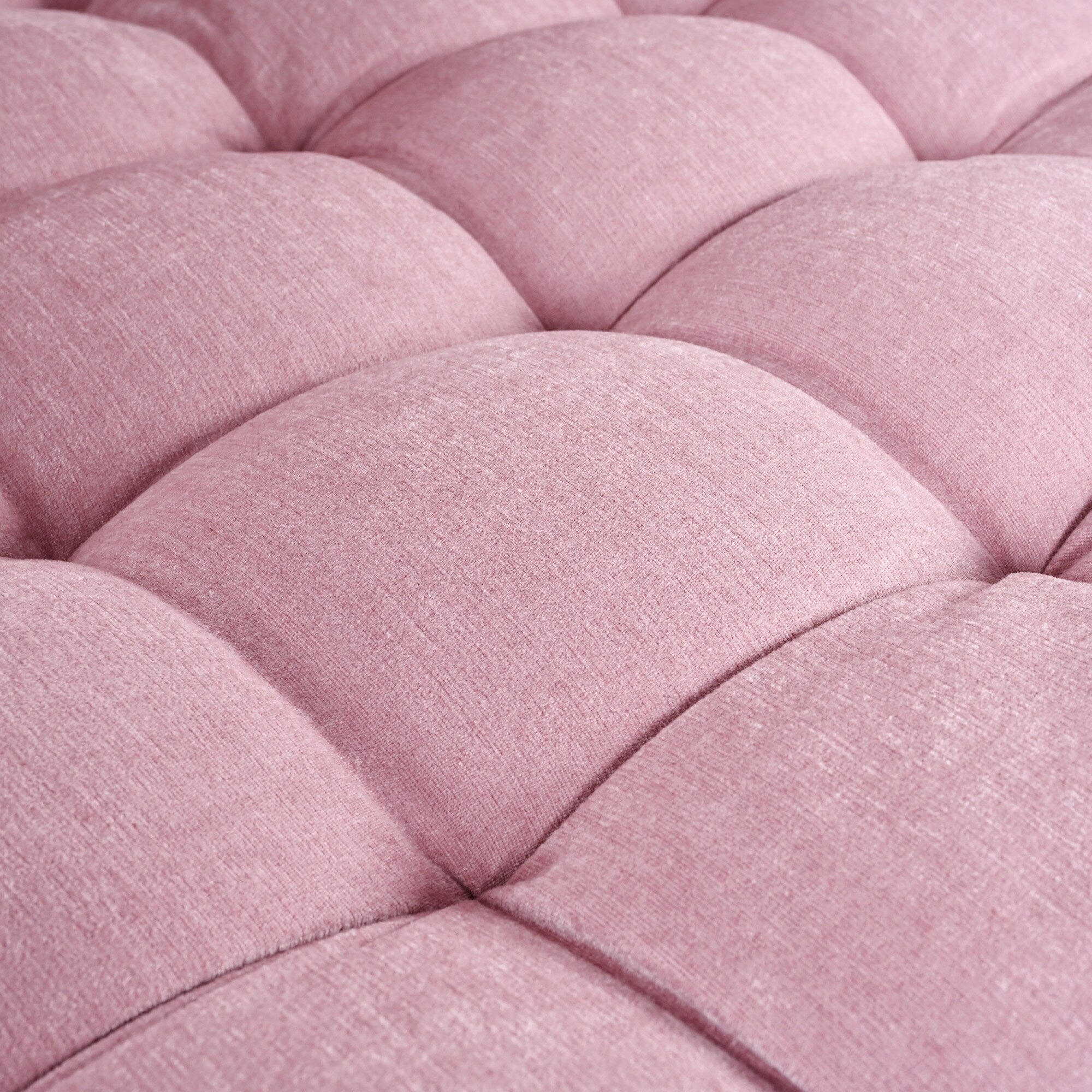 Chenille Chaise Lounge Sofa Bed, Upholstered Sofa Couch with Tufted Backrest and 2 Detachable Pillows for Living Room