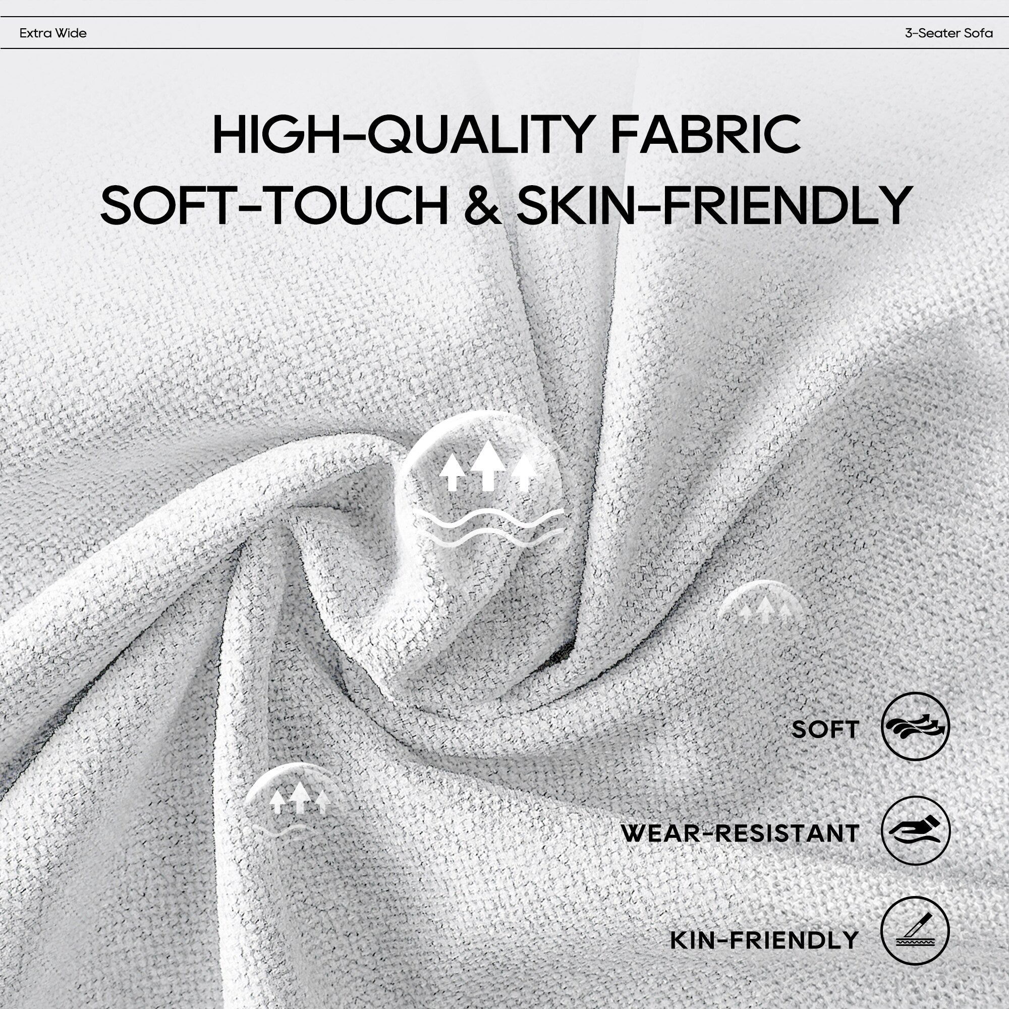 Cloud Modular Sofa Sectional 144 with Ottoman - Plush Chenille Fabric Living Room Couch