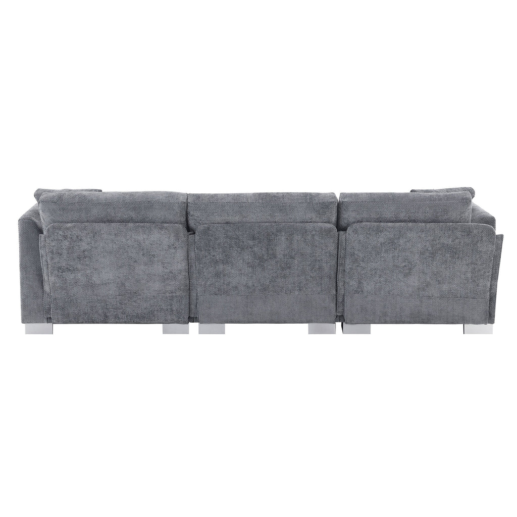 Cloud Sectional Sofa,L-Shaped Luxury Couch Set With 2 Free Pillows,4-Seat Chenille Indoor Furniture With Oversized Chaise
