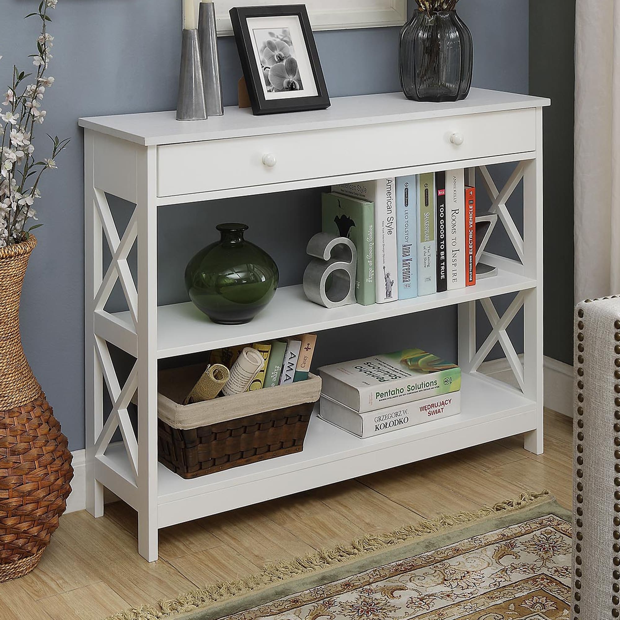 Convenience Concepts Oxford 1 Drawer Console Table with Shelves