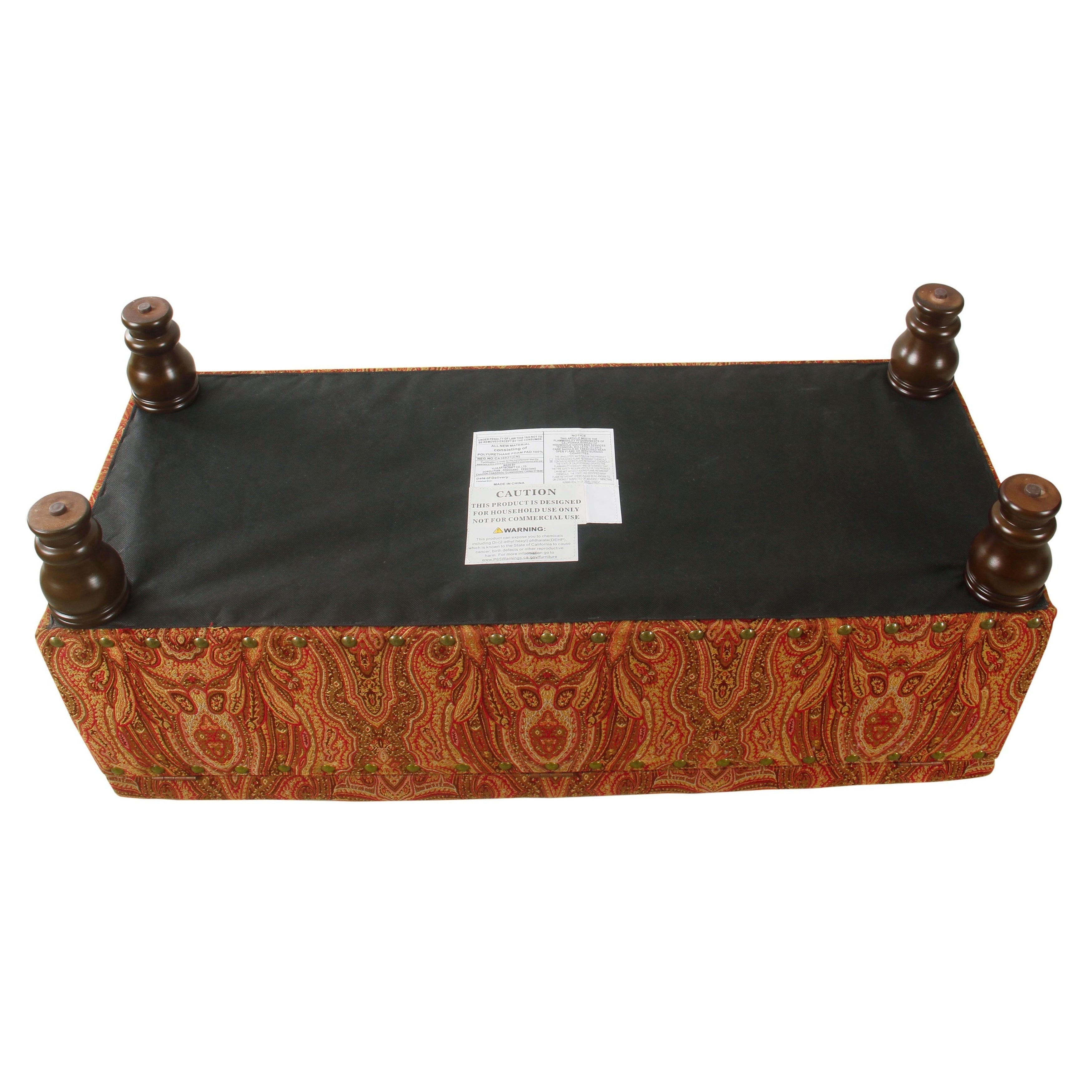 Copper Grove Muscari Upholstered Storage Bench with Nailhead Trim