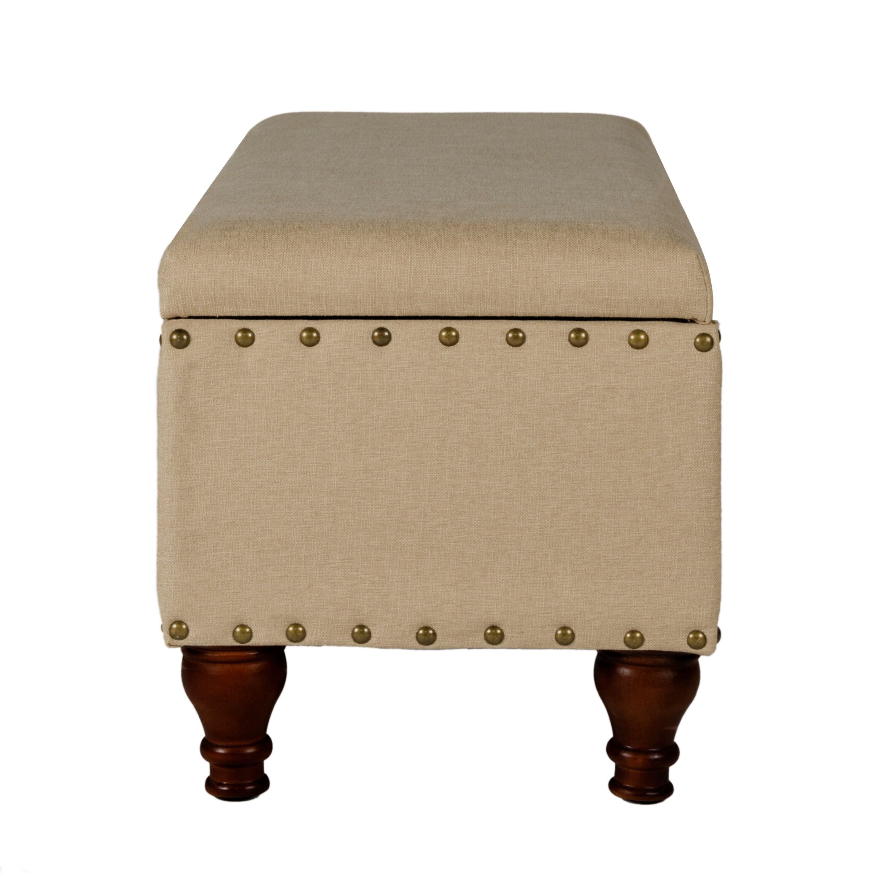 Copper Grove Muscari Upholstered Storage Bench with Nailhead Trim