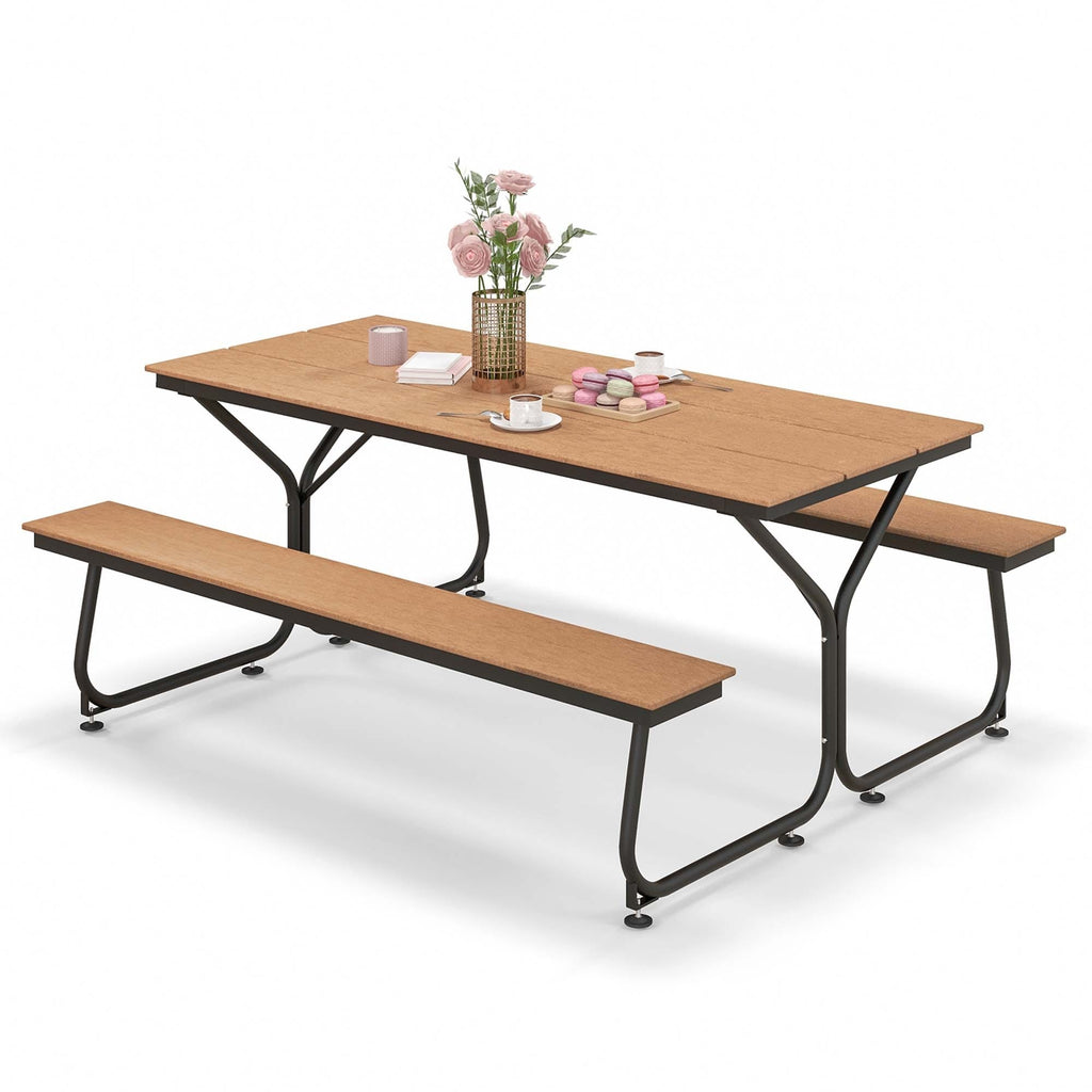 Costway 6FT Picnic Table Bench Set Outdoor HDPE Heavy-Duty Table for - See Details