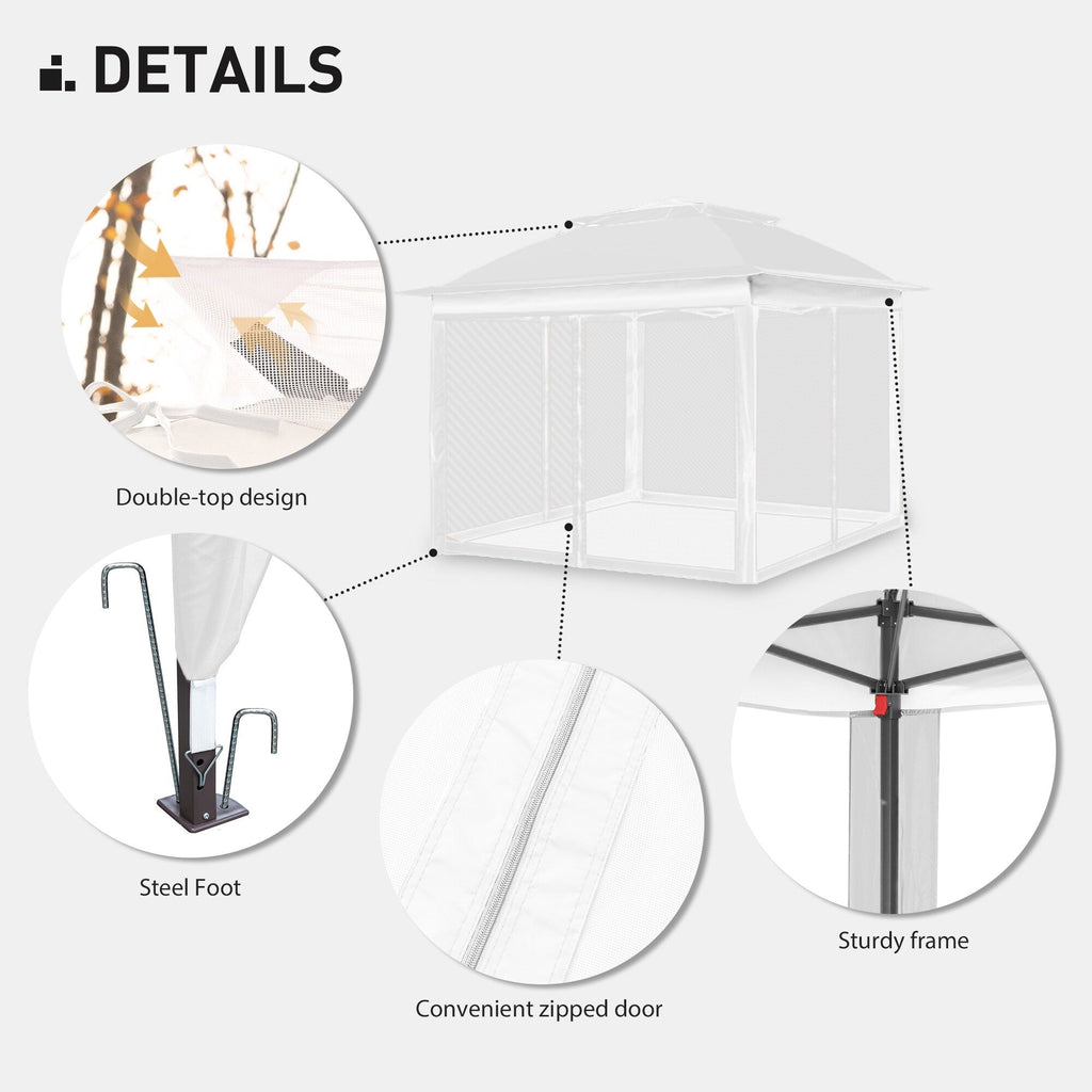 Cozywor 11 ft. x 11 ft. Pop-Up Steel Gazebo with Mosquito Netting