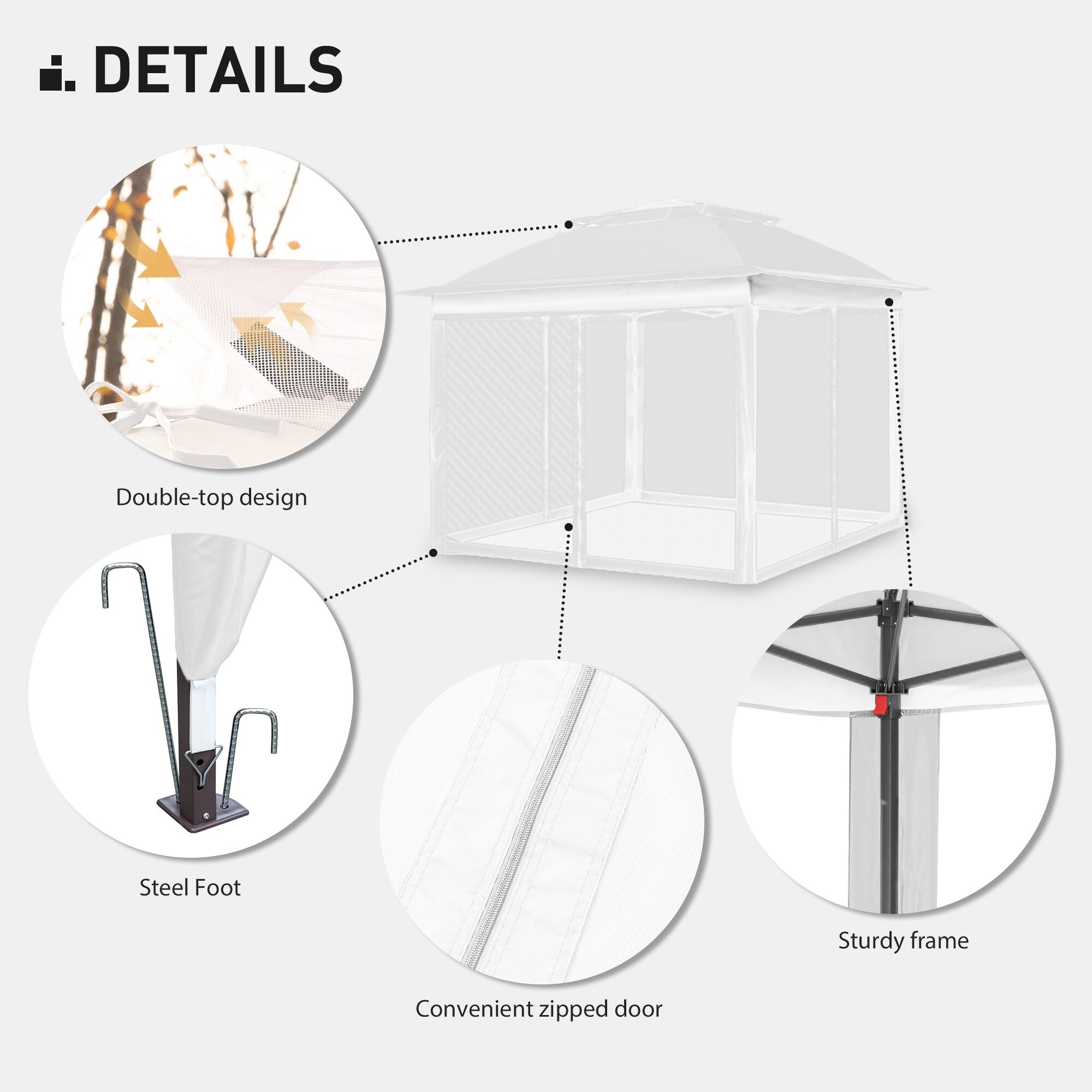 Cozywor 11 ft. x 11 ft. Pop-Up Steel Gazebo with Mosquito Netting