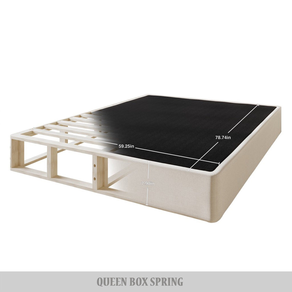 CraftPorch Solid Wood 8-Inch Box Spring Foundation with Wood Slats