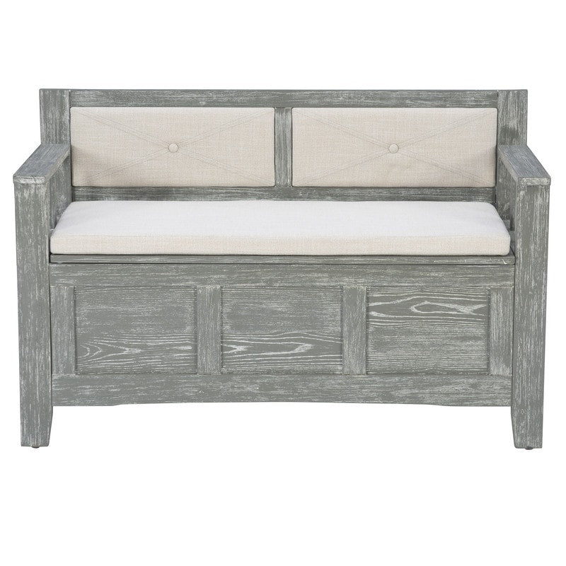 Dahlia Wood Flip Top Storage Entryway Bench