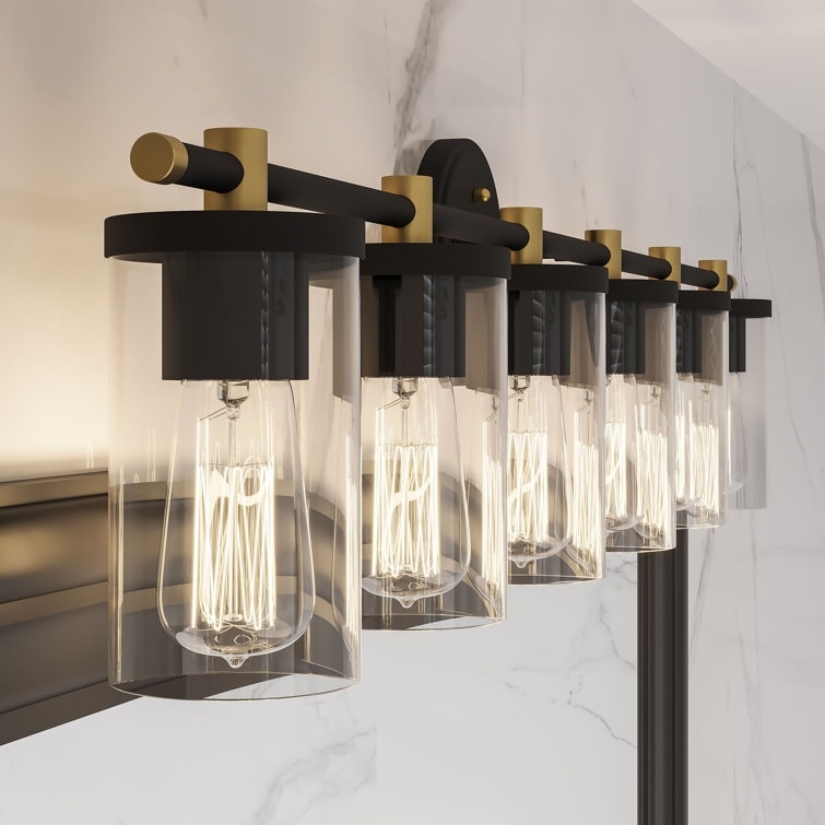 Decatur 6-light Modern Farmhouse Black/ Gold Bathroom Vanity Light with UL Certified