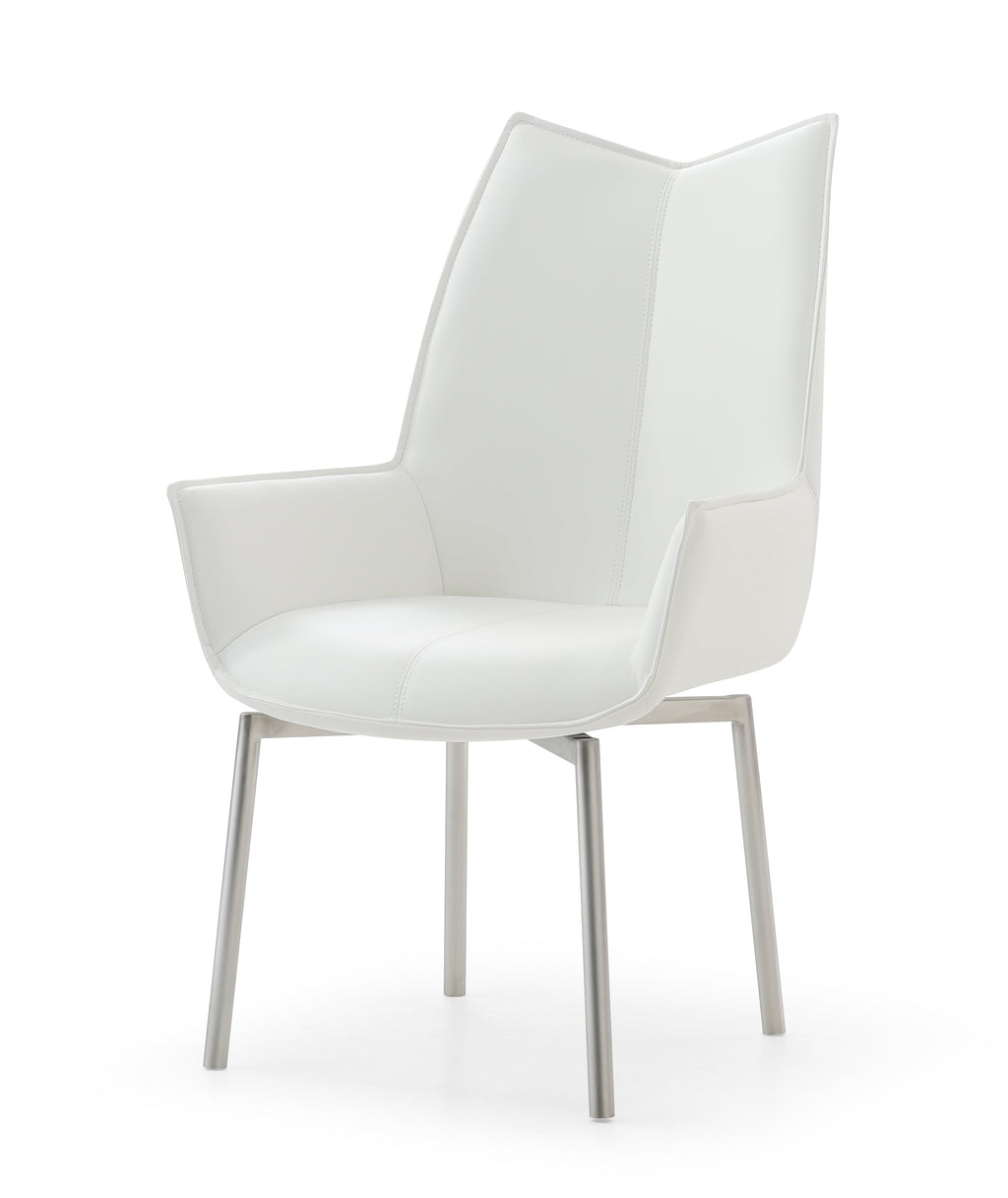 EF - 1218 SWIVEL WHITE DINING CHAIR