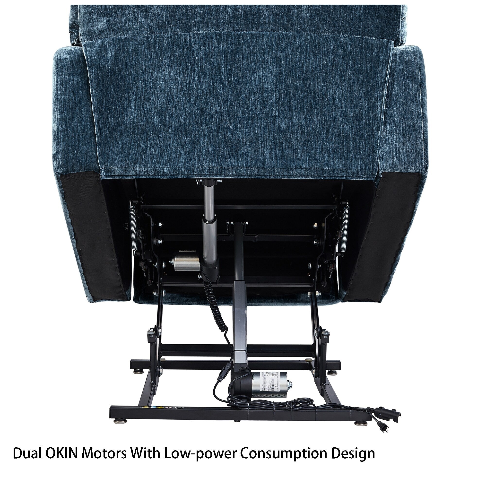 Dual OKIN Motor Lift Recliner for Seniors with Heating, Massage, 180° Lay Flat, and Adjustable Backrest/Footrest