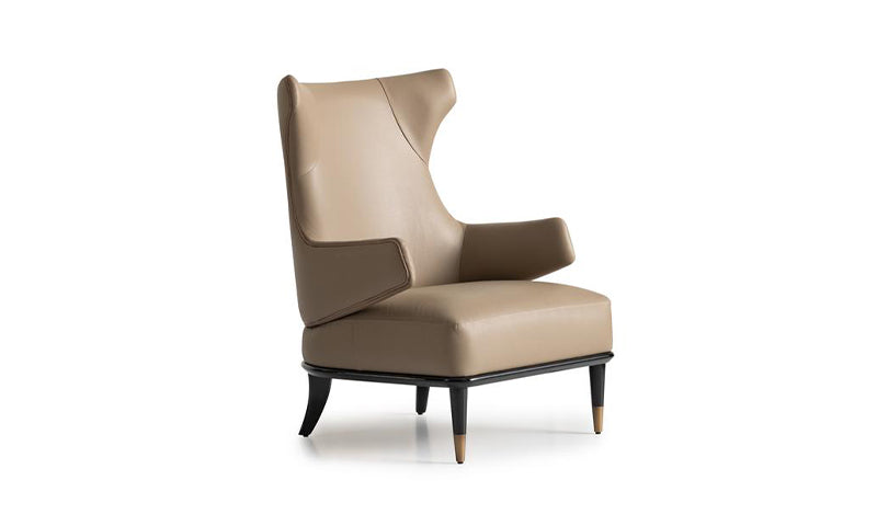 GB - ECRUE LEATHER ARMCHAIR