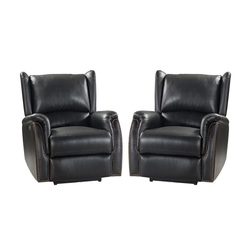 Eduardo Genuine Leather Power Recliner with USB Port Set of 2