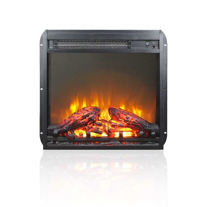 Electric Fireplace Insert with Adjustable Heating, Brightness, Timer and Overheat Protection, 1400W, CSA Listed