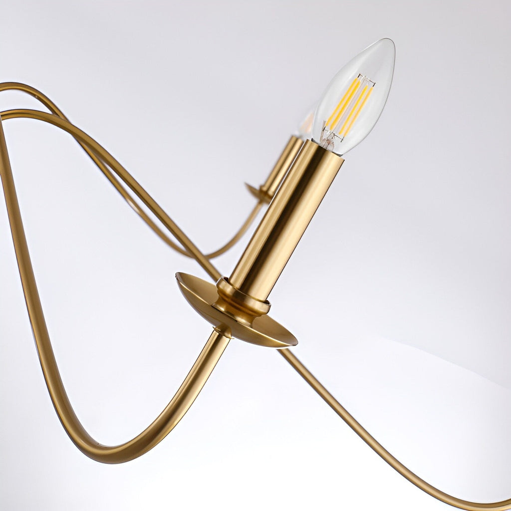 6-Light Classic French Minialist Chandelier with Candle-Style Lighting