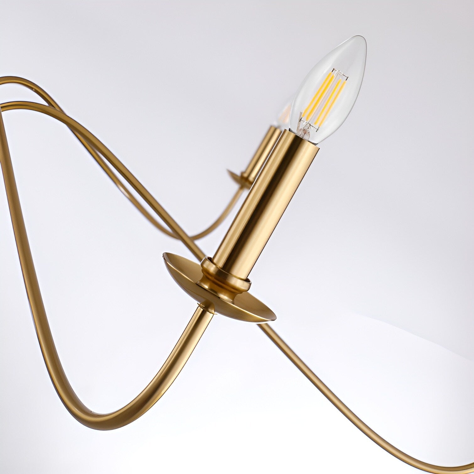 6-Light Classic French Minialist Chandelier with Candle-Style Lighting