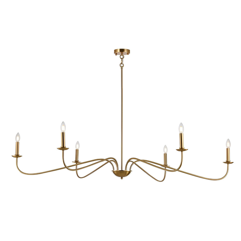 6-Light Classic French Minialist Chandelier with Candle-Style Lighting