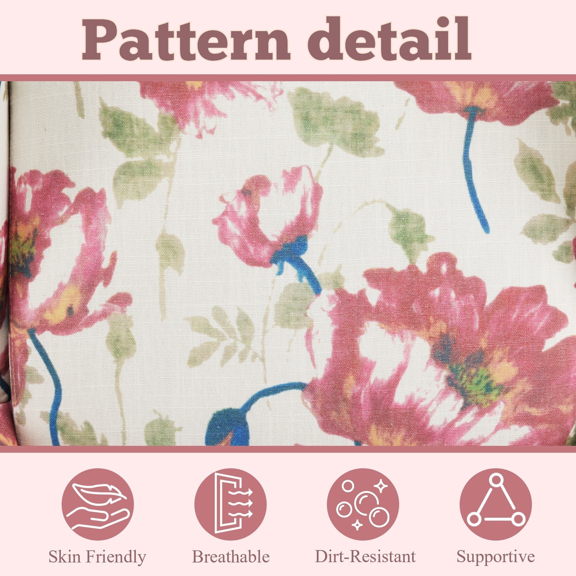 Erommy Modern Accent Chair, High Back Armchair, Upholstered Fabric Button Single Sofa with Wooden Legs for Living Room