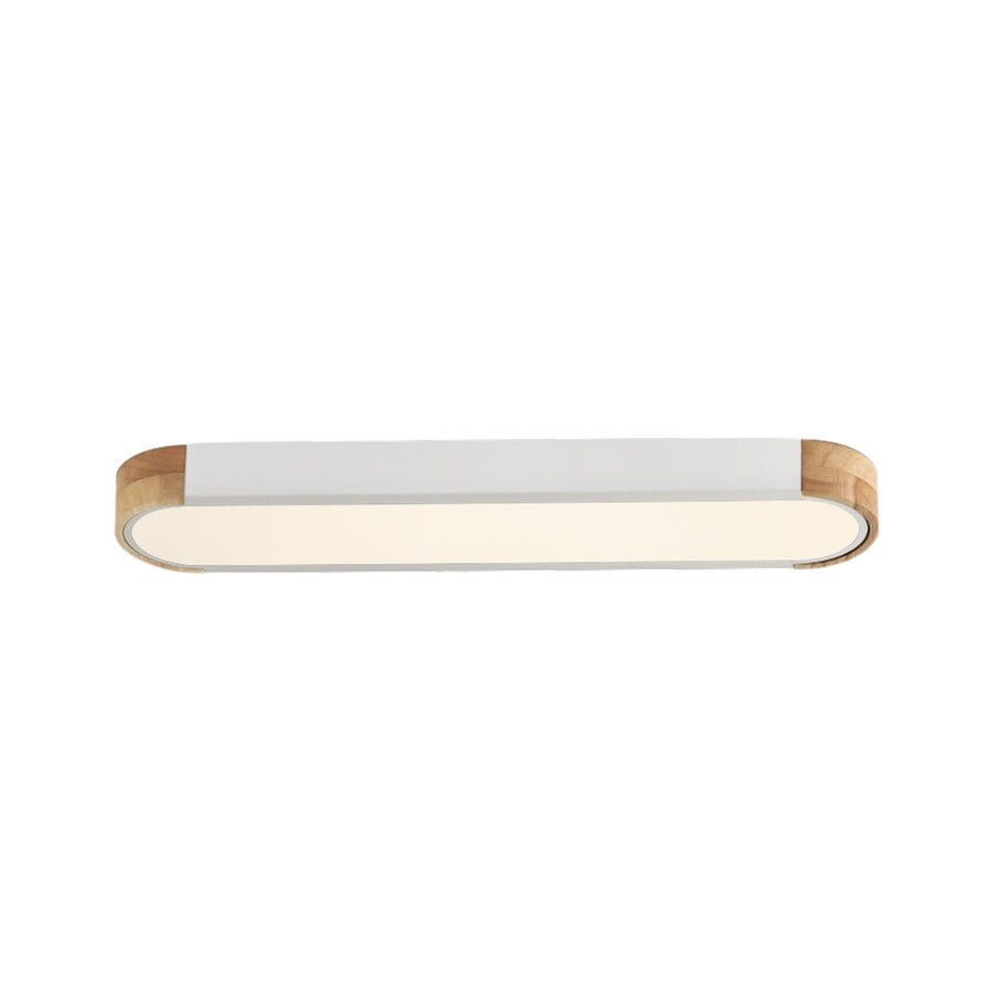 Farmhouse Wood Long Oval Dimmable LED Flush Mount - 37 3000k/6000k