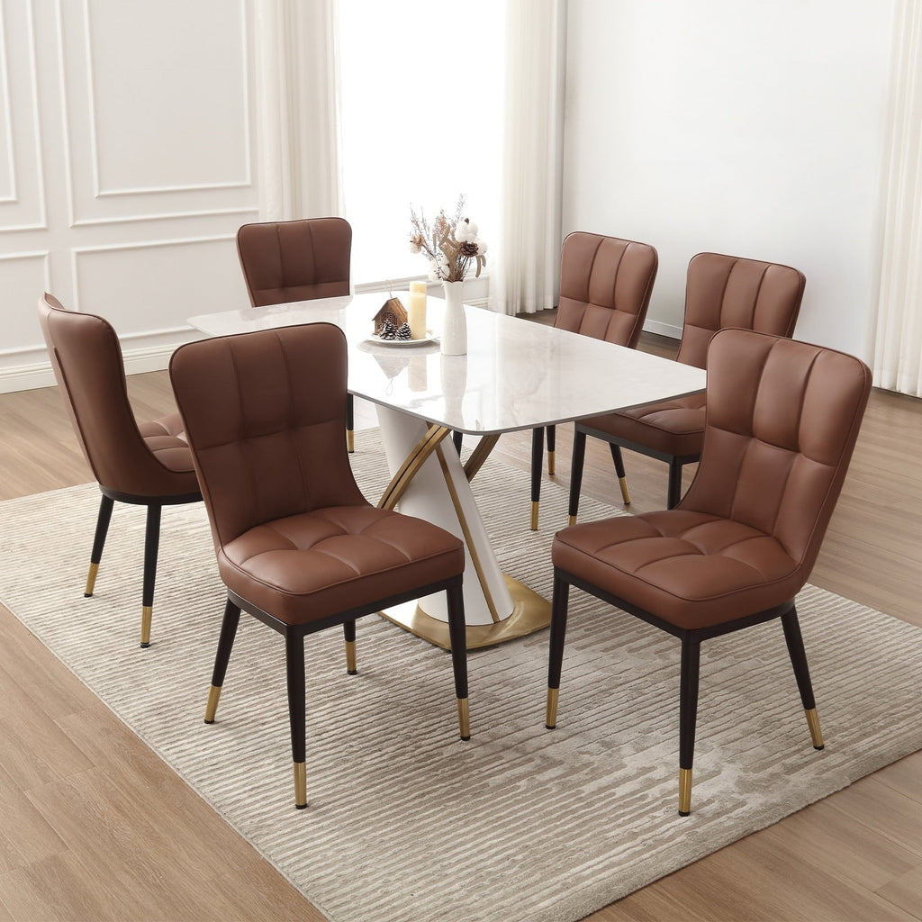 Faux Leather Upholstered Dining Chairs Set of 2/4