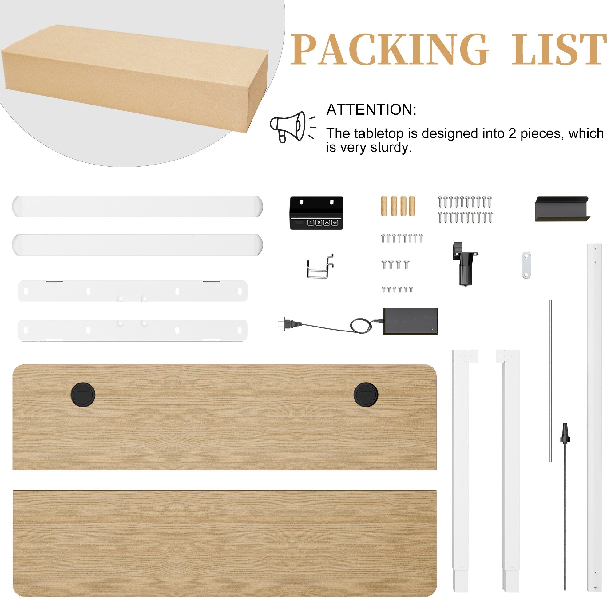 Futzca Height Adjustable Electric Standing Desk Sit Stand Computer Stand up Desk with Splice Board