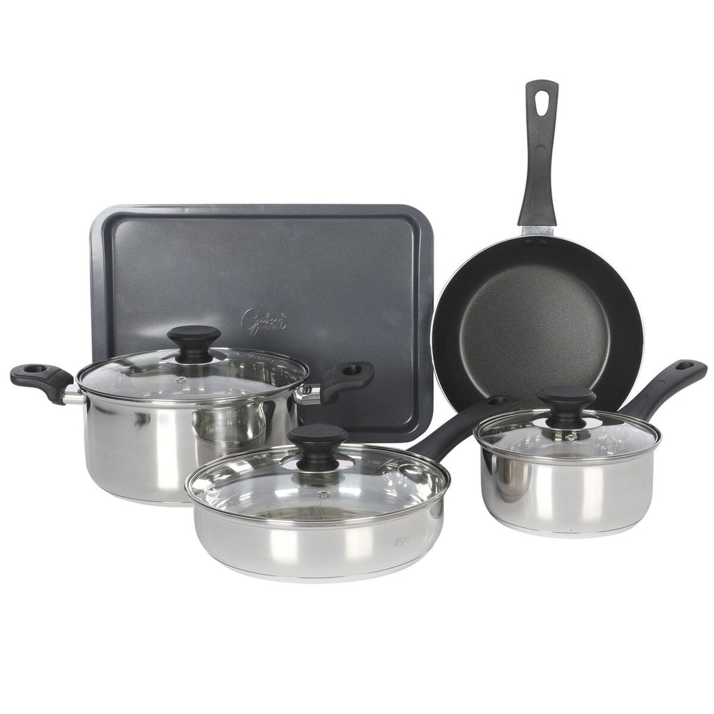 Gibson Home 74 Piece Kitchen Combo Set: Cookware, Dinnerware, Cutlery, Flatware, Tools & Gadgets, storage and Glassware