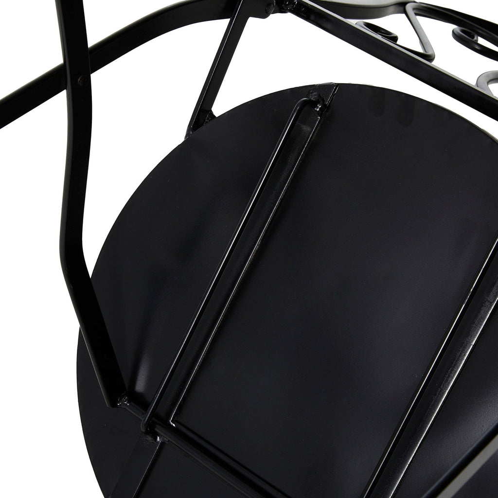 Glitzhome Outdoor Metal Folding Bistro Set 3PCS Patio Table Chairs