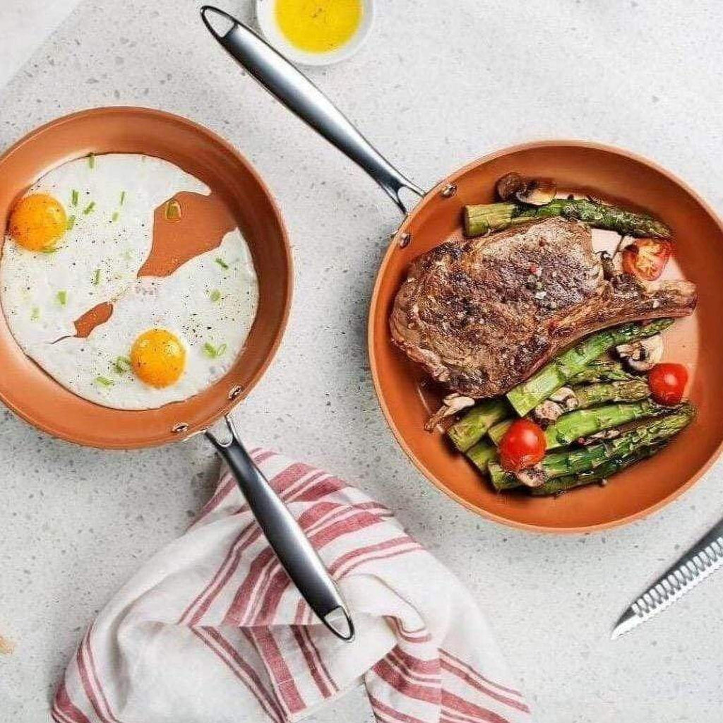 Gotham Steel Pro Hard Anodized 3 Pack Nonstick Fry Pan Set - 8'' 10'' and 12''