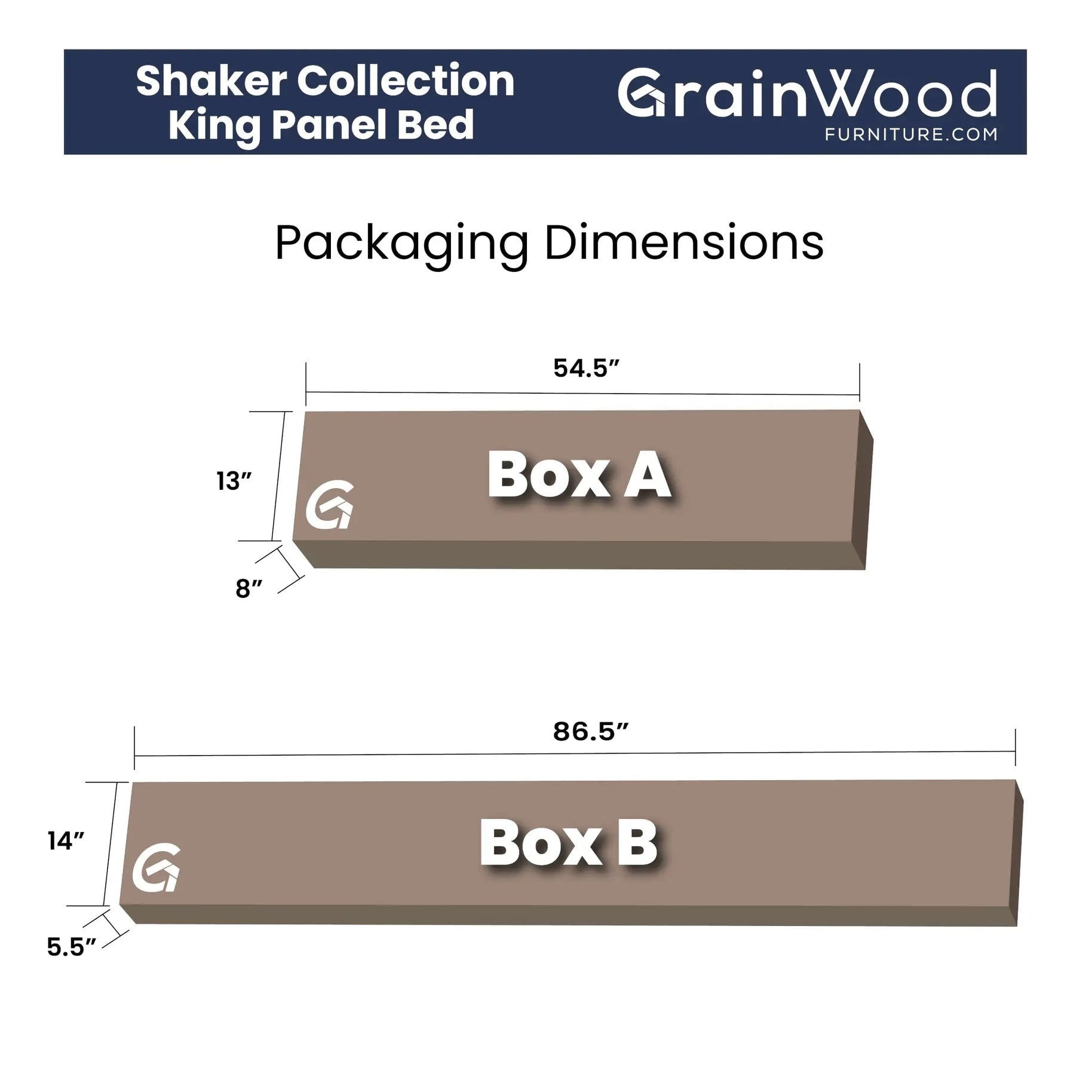 Grain Wood Furniture Shaker Solid Wood Panel Platform Bed