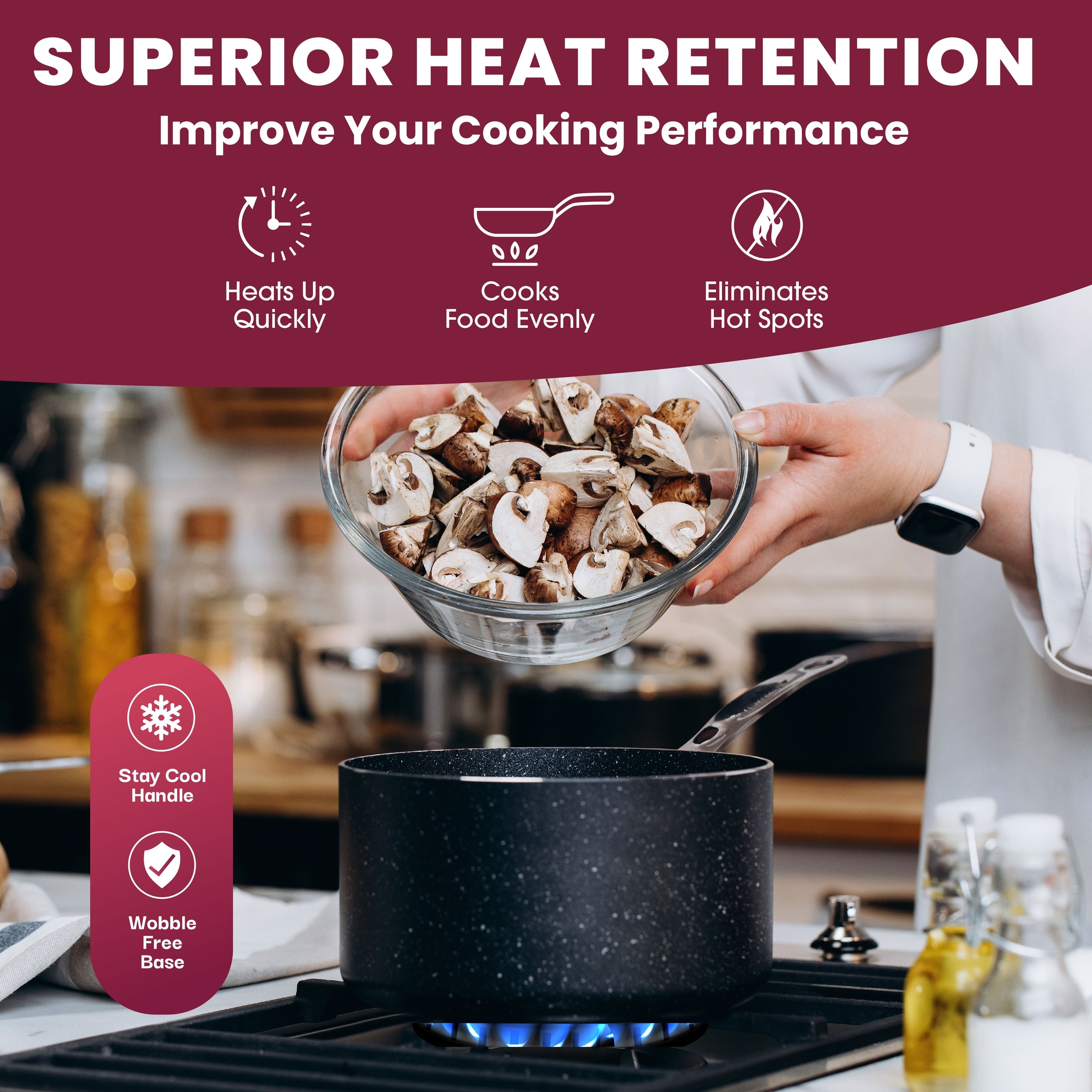 Granitestone 20 Piece Nonstick Pots and Pans Cookware and Bakeware Set