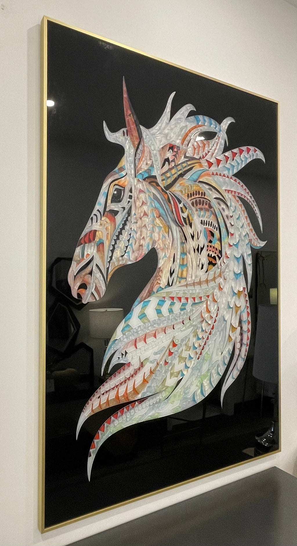 CR - HORSE MOSAIC WALL ART