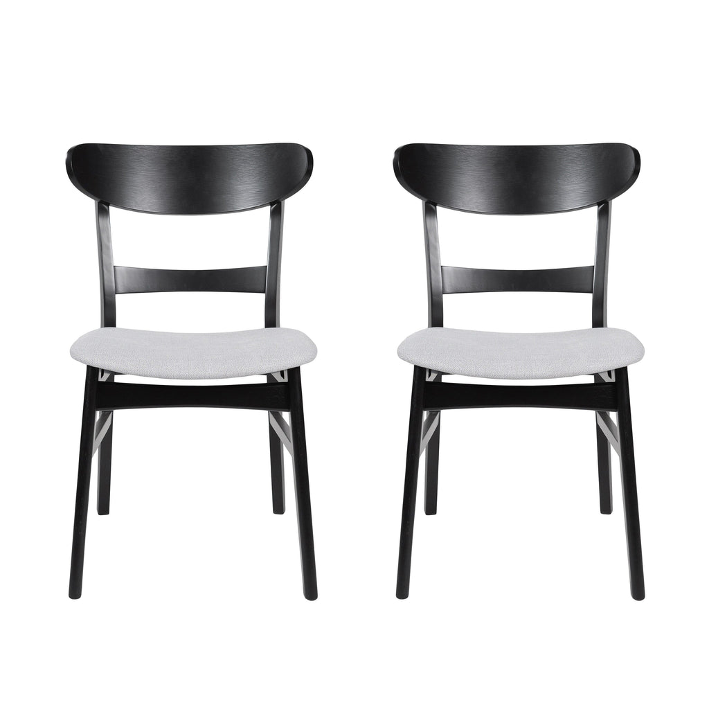 Abrielle Mid-Century Modern Upholstered Rubberwood Dining Chair (Set of 2) by Christopher Knight Home