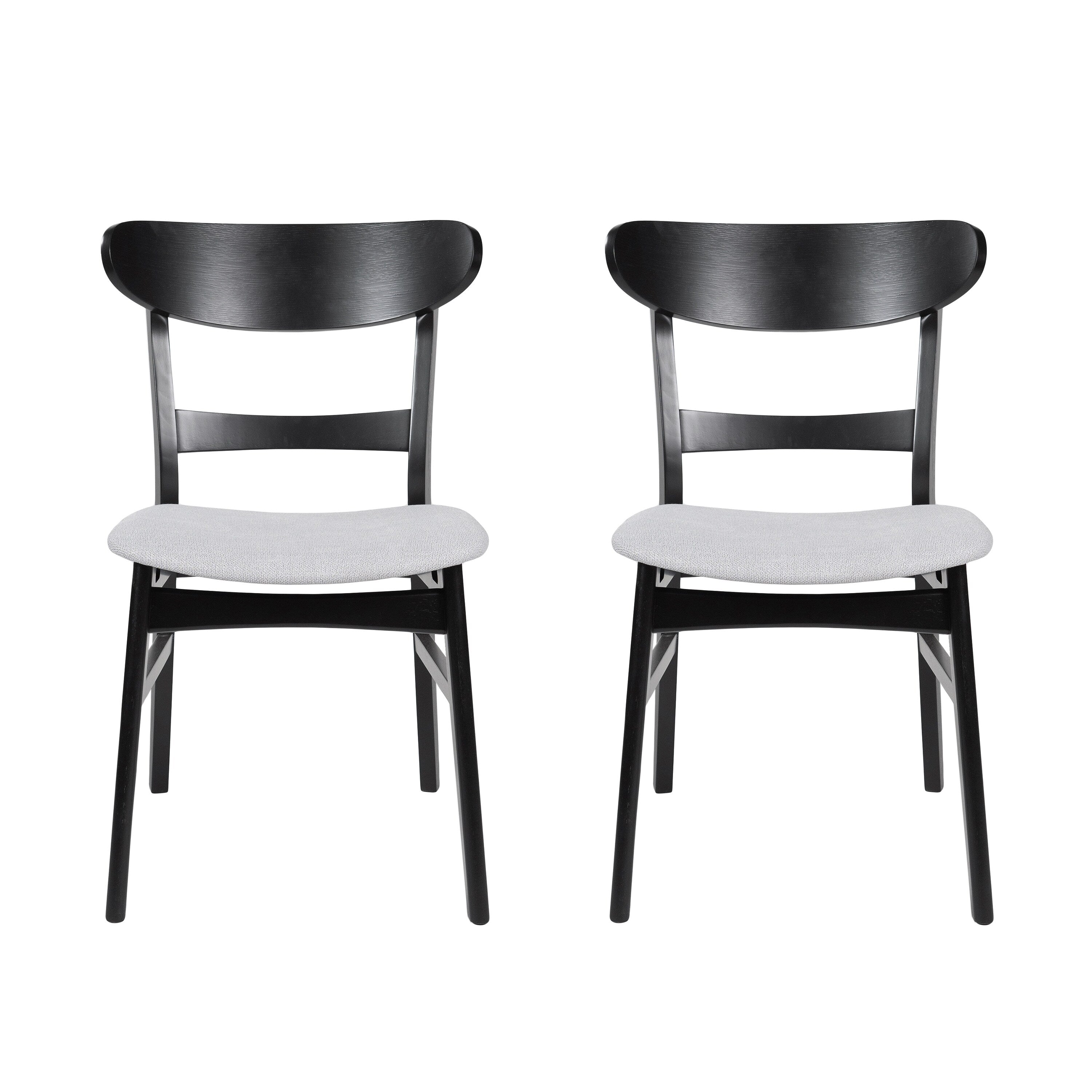 Abrielle Mid-Century Modern Upholstered Rubberwood Dining Chair (Set of 2) by Christopher Knight Home