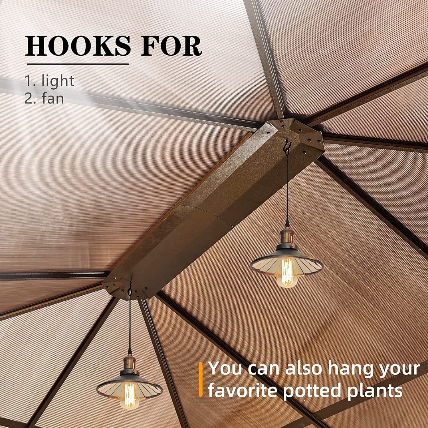 EROMMY Hardtop Gazebo,Outdoor Pergola with Double Roof & Netting & Curtains,Heavy Duty Canopy for Patio, Backyard, Pool party