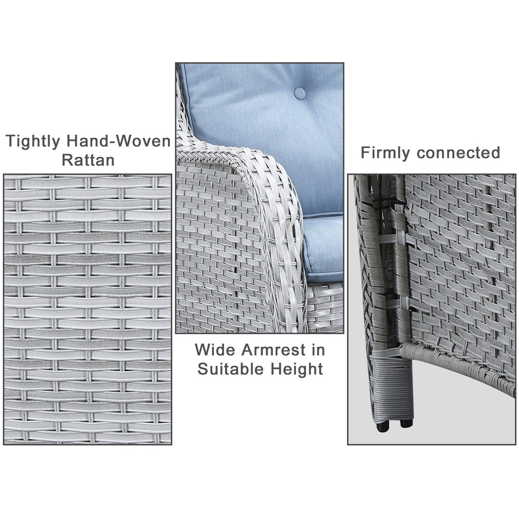 Gymojoy Outdoor Loveseat Wicker Sofa Set Rattan Sofa