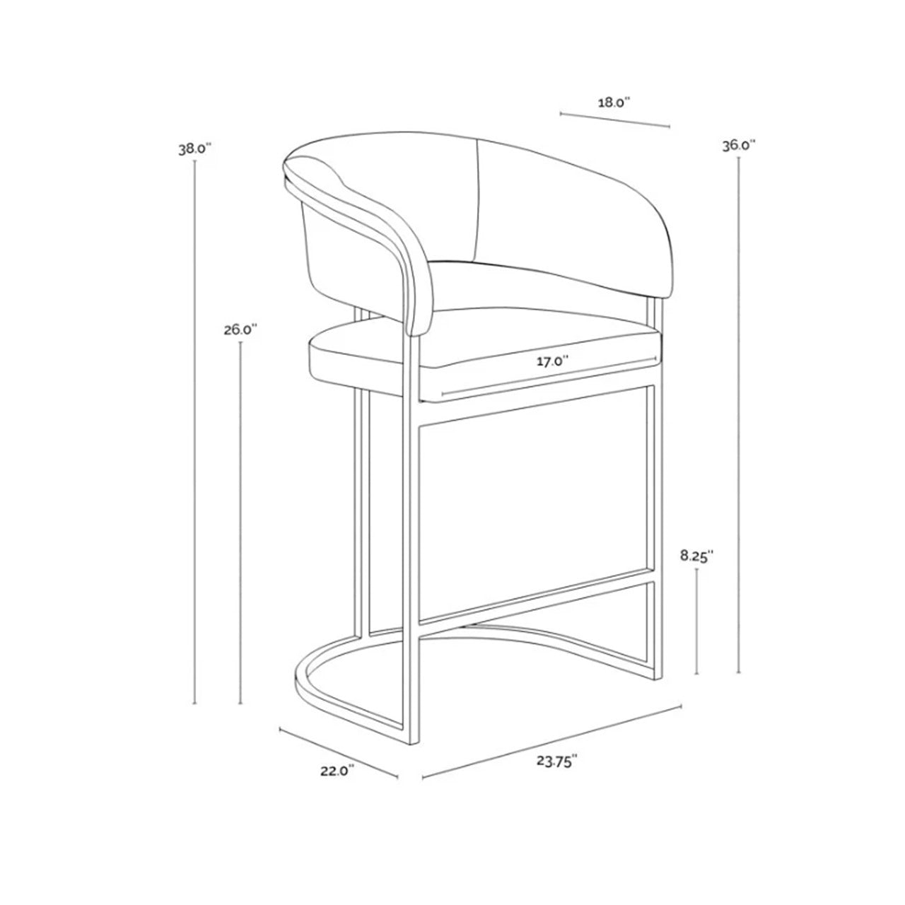 SP - MARRIS COUNTER STOOL - GUNMETAL