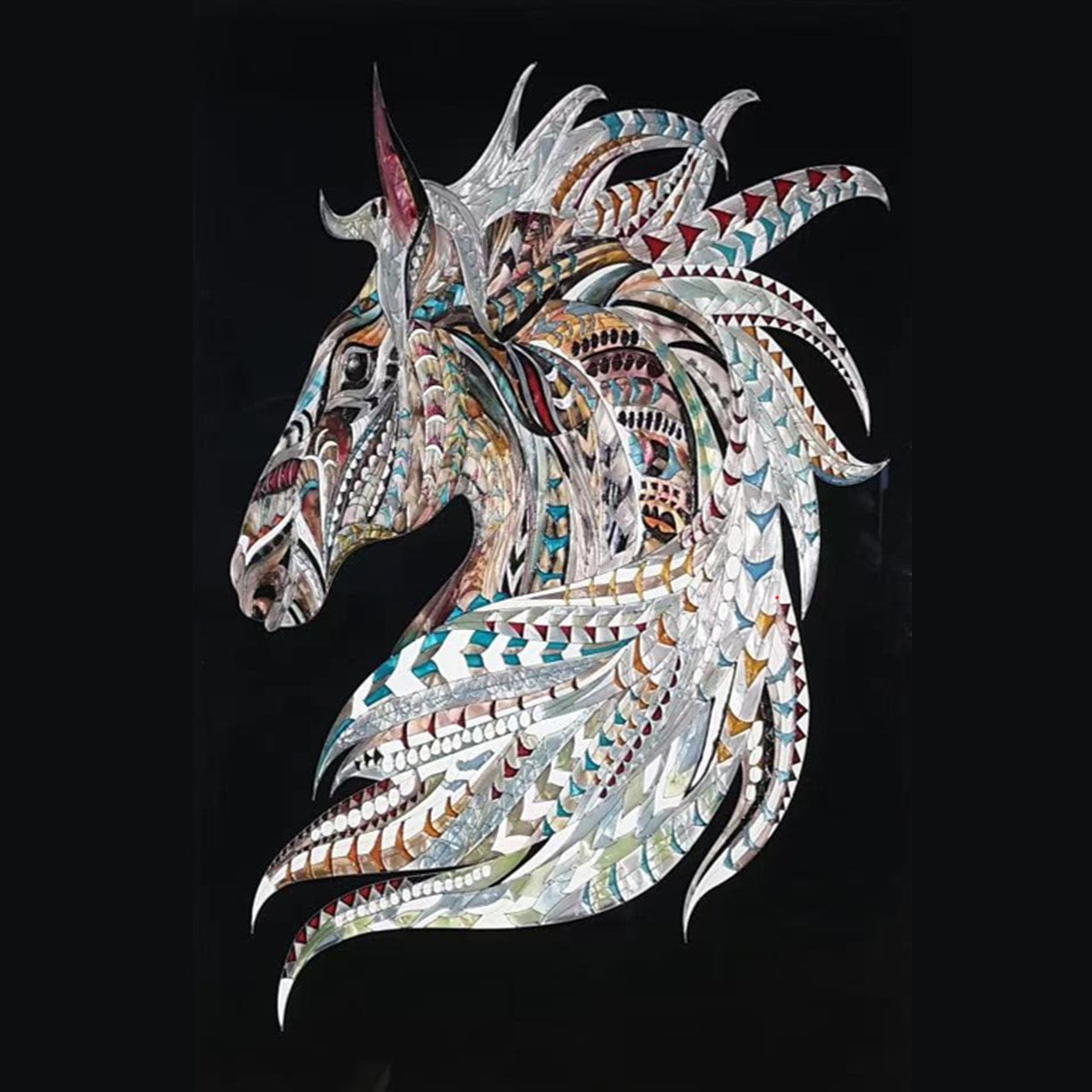 CR - HORSE MOSAIC WALL ART