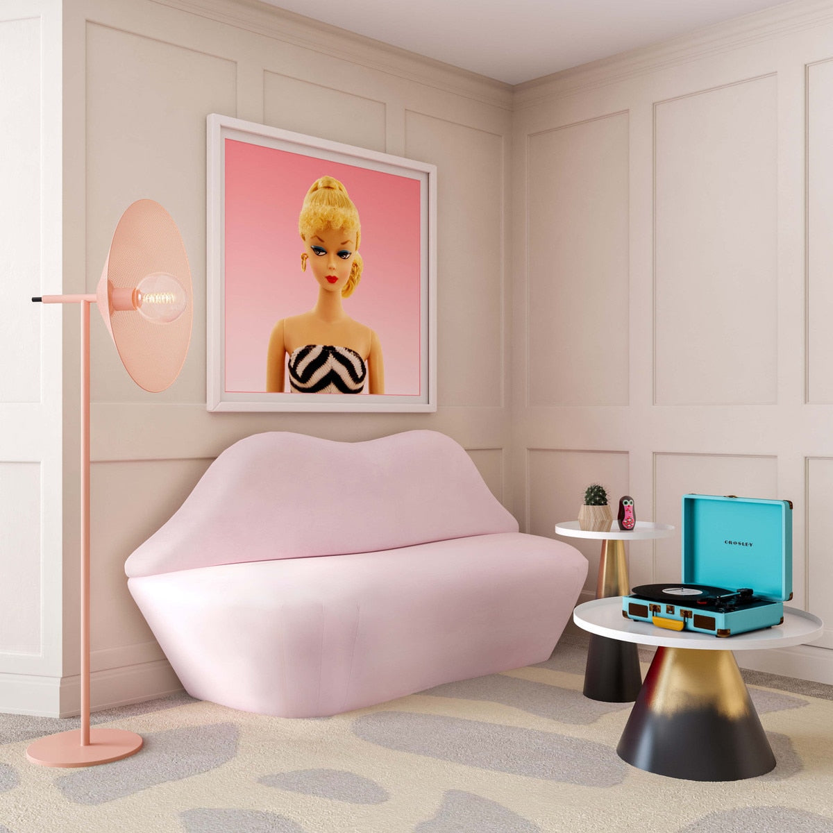 TV-Lips Velvet Settee