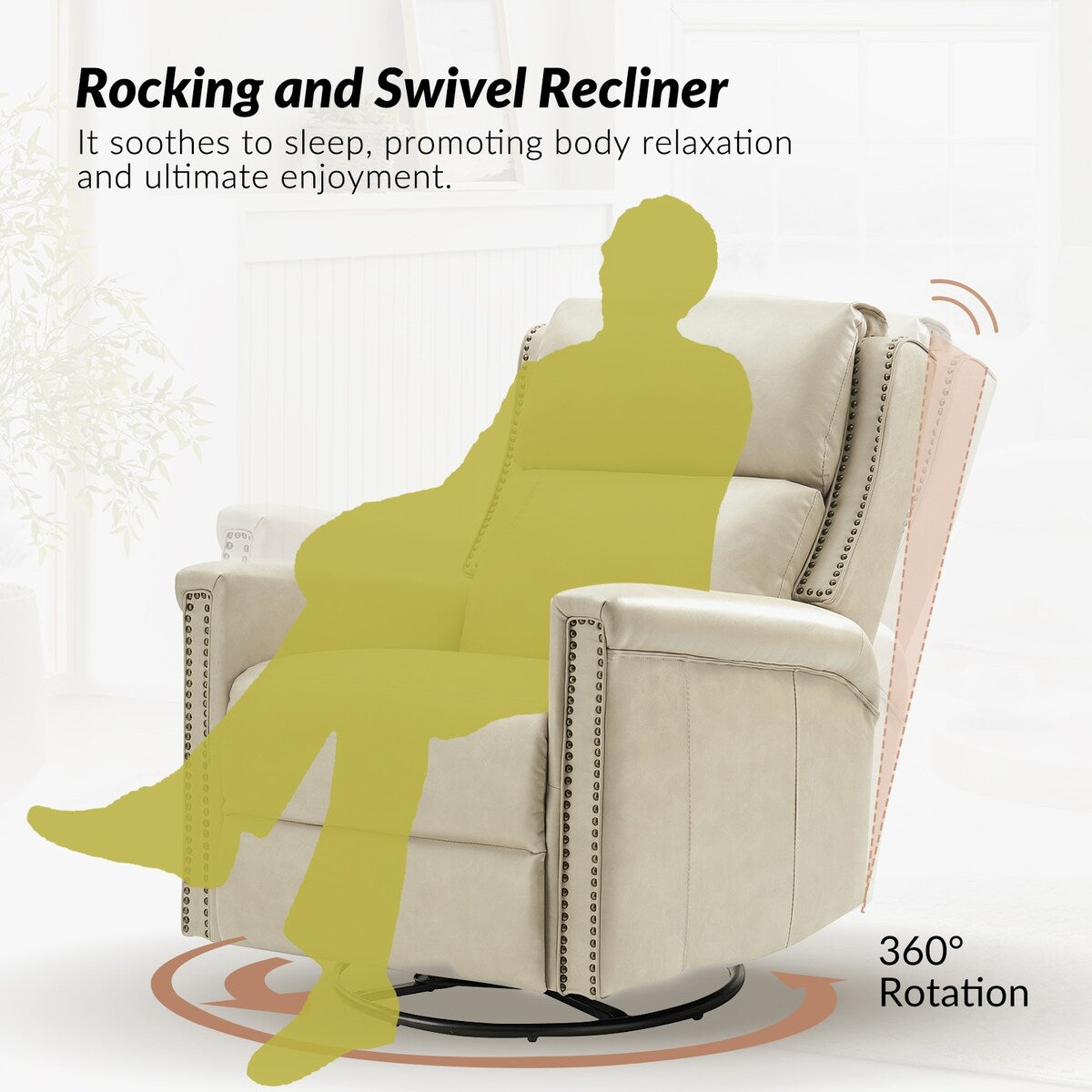 Tobias Traditional Swivel And Rocker Power Recliner Set of 2 by HULALA HOME