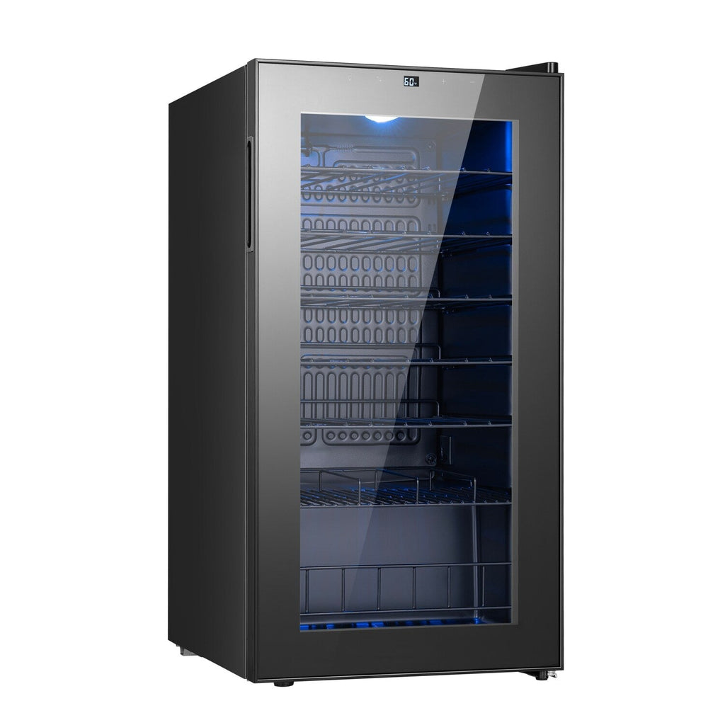 17 Inch 28 Bottle Wine/Beverage Fridge, Stainless Steel Wine Cooler for Home & Commercial Use